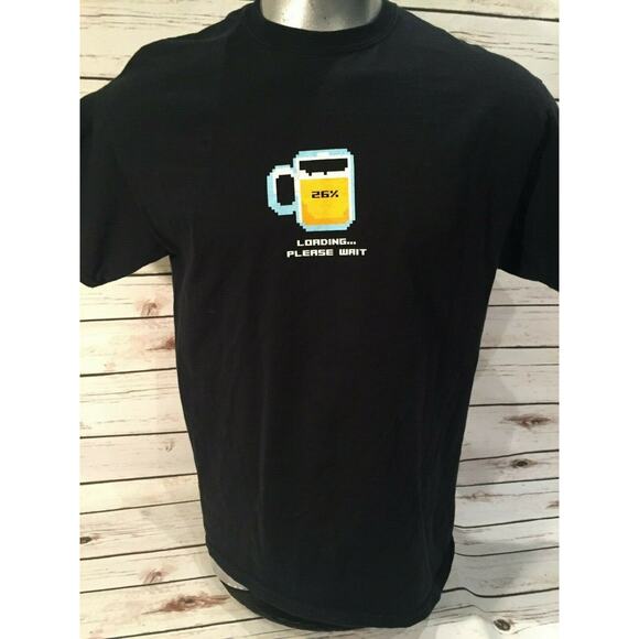 Beer Loading Please Wait Frosty Mug Think Geek Computer Bar Pre Hangover Shirt L - Picture 1 of 7